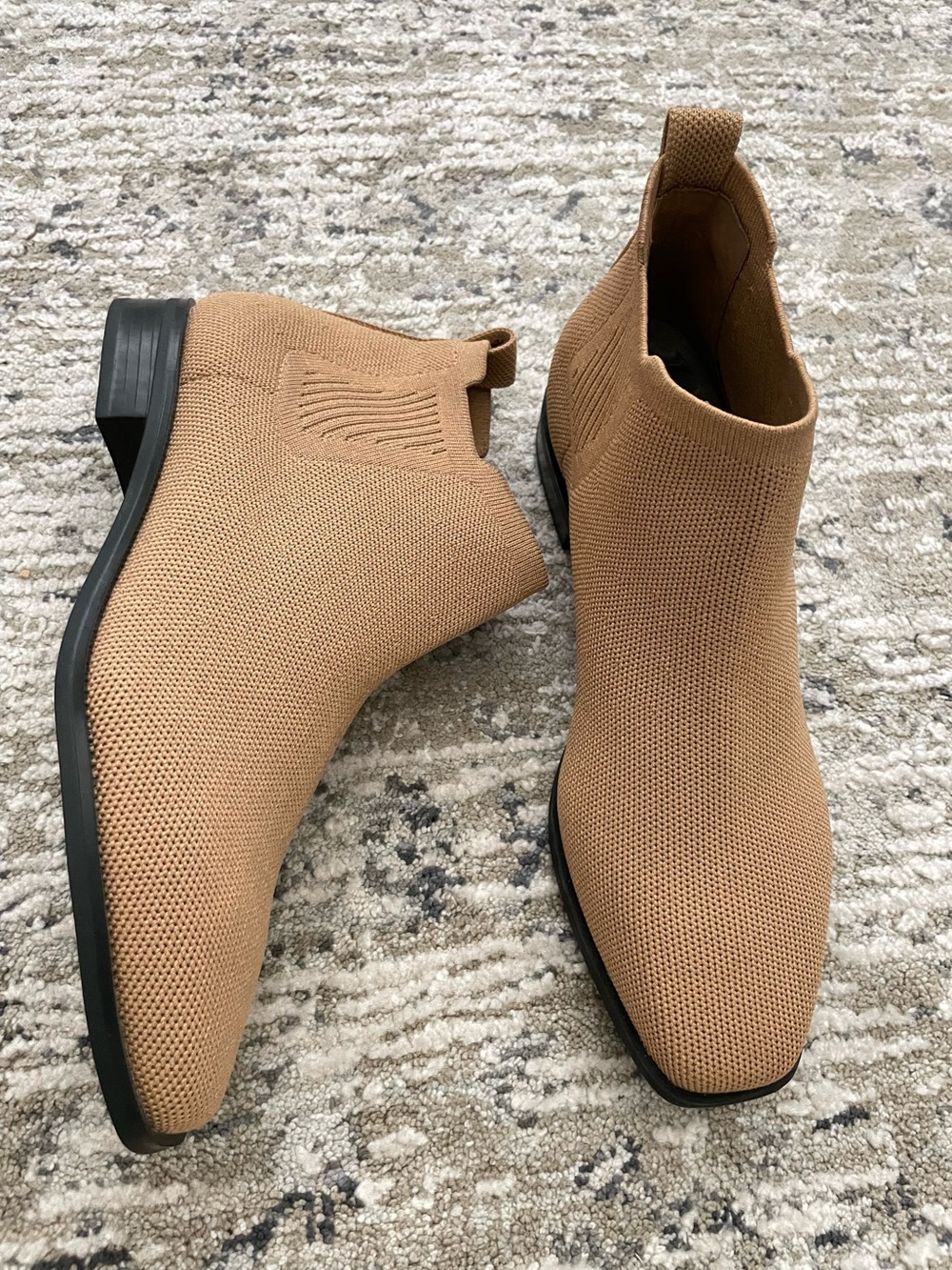 Vivaia Ryan Pro Knit Ankle Boots Beige Chelsea Size 8